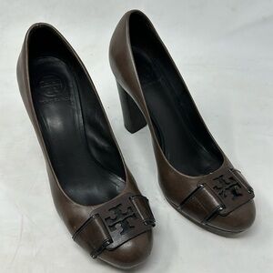 Tory Burch Leather Peep Toe Slingback Size 8.5